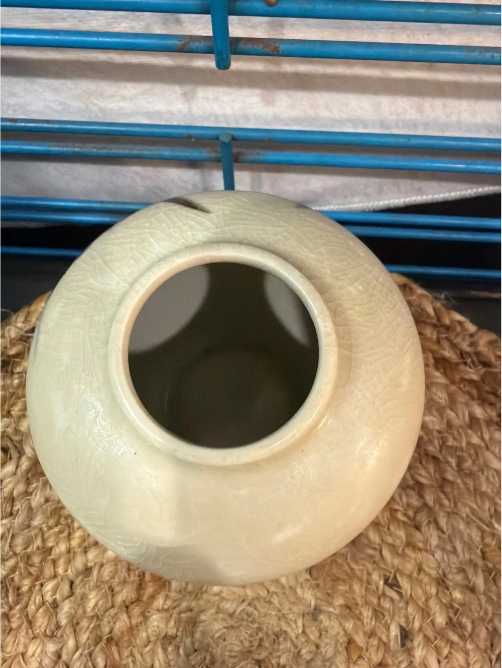 Vintage Ceramic Table Vase with Floral Design